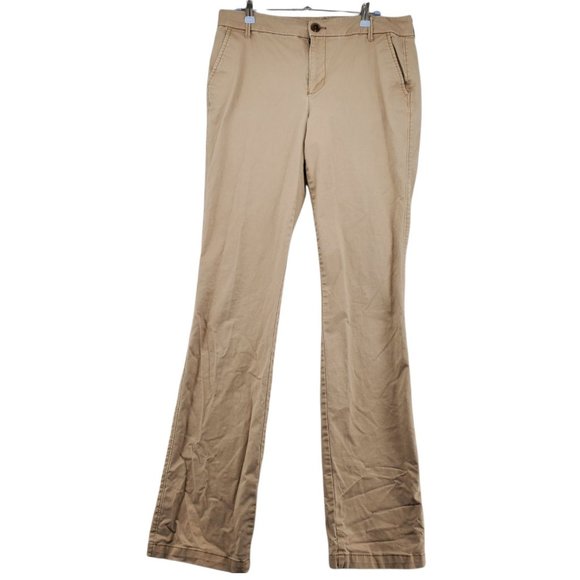 OLD NAVY Pants Women's Boot Cut Loose Fit Canvas Chinos Brown Size 8 - Picture 1 of 11